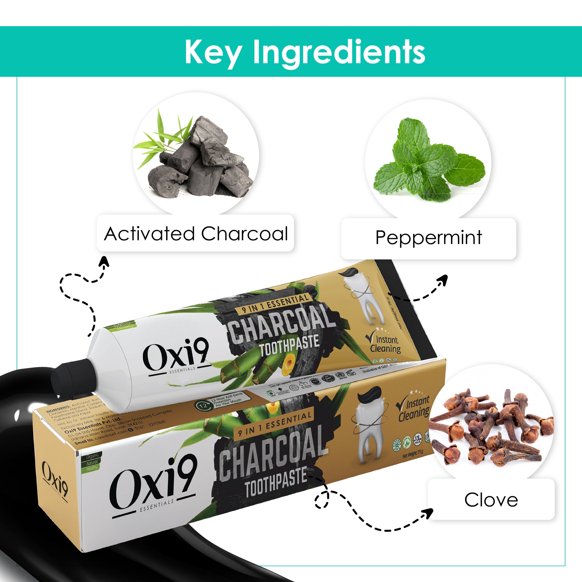 9 in 1 Essential Charcoal Toothpaste 75g